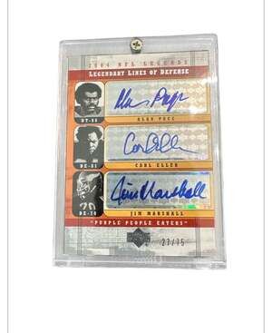 Allan Page, Carl Eller, Jim Marshall Triple Autographed upper deck  27/75 mint